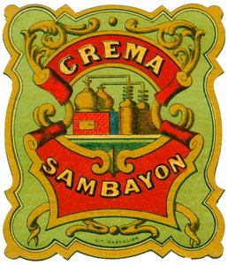 Crema Sambayon alcoholadvertentie (Chromolithografie, eind 19e eeuw) door Unknown artist