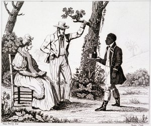 Creool van Martinique (zwarte dienaar en een paar blanken) - in "Pittoresk Frankrijk", T.III door Unknown artist