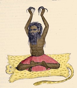 Cultuur, beschaving en Indiase samenleving: Portret van een fakir (faquir) met lange nagels, India