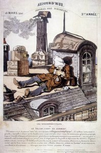 Daguerreopipers of Talent komt in slaap. Ironisch artikel tegen het nieuwe beroep van fotograaf. In "Vandaag, tijdschrift van belachelijkheden", op 15/03/1840.