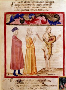 Dante en Vergilius ontmoeten de ziel van een zondaar door Unknown artist
