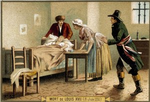 Dood van Louis XVII (08/06/1795). Chromolithografie uit de 19e eeuw. door Unknown artist