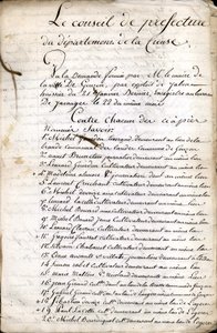 Overleg van de Raad van Prefectuur van Guéret (Creuse) van 23 april 1823