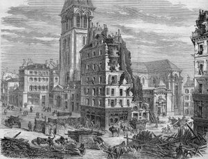 Sloop van Place Saint Germain des Pres, voor het doorbreken van Rue de Rennes in 1867