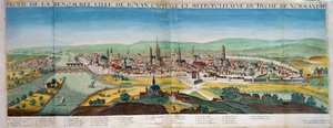 Gedetailleerd uitzicht op de stad Rouen in Normandië door Unknown artist