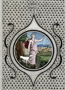Diane (Artemis) jageres. 19e-eeuwse gravure