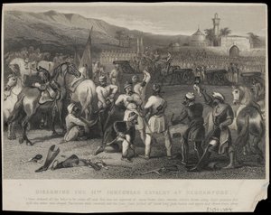 Ontwapening van de 11e Reguliere Cavalerie in Berhampore door Unknown artist