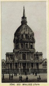 Koepel van Les Invalides in Parijs. Chromolithografie van het einde van de 19e eeuw door Unknown artist