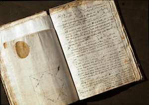 Dubbele pagina van Medicea Sidera of Pianeti Medicei (manuscript door Galileo Galilei)