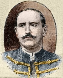 Dreyfus-affaire: portret van Alfred Dreyfus (1859-1935) na zijn degradatie tijdens het proces in Rennes in 1899.