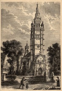 Eglise Notre Dame de Croaz Batz in Roscoff - Finistère - Bretagne - gravure in 