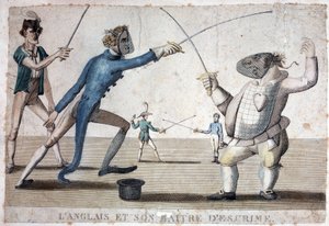 Engels en zijn schermmeester - 19e eeuw door Unknown artist