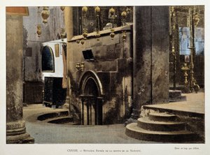 Ingang van de grot van de geboorte in Bethlehem, eind 19e eeuw door Unknown artist