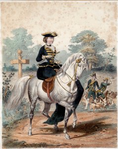 Ruiterportret van Keizerin Eugenie rond 1860