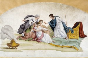Esthers flauwte - waaiersproject, ca. 1810 door Unknown artist