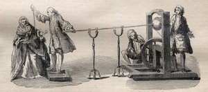 Experiment uitgevoerd met de Boze-machine: ontsteking van de geest van wijn met de punt van een zwaard door Unknown artist