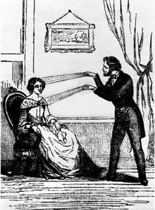 Hypnose-experiment. Gravure uit 1890 door Unknown artist