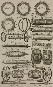 Explosieve cilinders en vaten, gravure uit Grand Art d