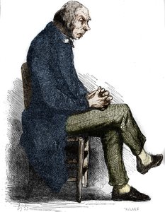 Vader Goriot. Gravure midden 19e eeuw. Illustratie voor "Le Père Goriot" door Honoré de Balzac (1799-1850). door Unknown artist