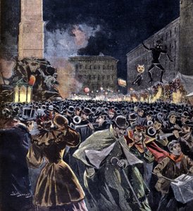 Feest van Befana ten tijde van Driekoningen in Rome. 1895 door Unknown artist