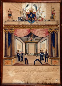 Schermen: patent van Cont pointe van april 1826. door Unknown artist
