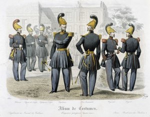 Brandweerlieden in uniform - In "Album van kostuums"
