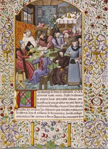 Eerste pagina van een rekeningboek met een betaling van lijfrentes - 15e-eeuwse miniatuur door Unknown artist