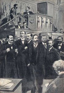 Eerste zitting van de Kamer van Afgevaardigden gekozen in 1898: Paul Deschanel (1855-1922), voorzitter van de Kamer van Afgevaardigden. Paul Adolphe Granier de Cassagnac (1842-1904), Lucien Millevoye (1850-1918), Paul Deroulede (1846-1914), Jacques Piou (1