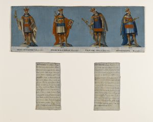 Vier Inca-koningen: Tupac Yupanqui, Huayna Capac, Huascar Inca, Atahuallpa, begin 19e eeuw