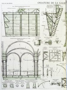 Frame van de galerij op de eerste verdieping van de Eiffeltoren - industrieel ontwerp door Unknown artist