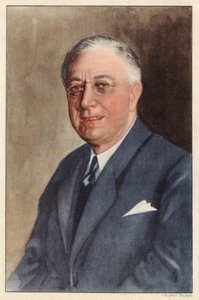 Franklin D Roosevelt (illustratie) door Unknown artist