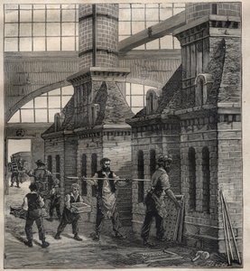 Franse industrieën: de vervaardiging van porseleinen knopen - Gravure in 