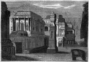 Van de monolithische tempel van Kailasha (8e eeuw) in India door Unknown artist