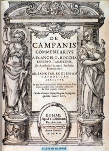 Frontispice uit De campanis door Rocca door Unknown artist