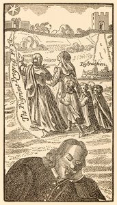 Frontispice uit het tweede deel van The Pilgrims Progress From This World, To That Which Is To Come door John Bunyan door Unknown
