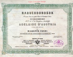 Frontispice van de partituur van de opera Nabucco door Giuseppe Verdi door Unknown artist
