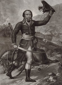 Generaal Thomas-Alexandre Dumas in uniform van de Franse Republikeinse legerofficier - Alexandre Davy de la Pailleterie genaamd Dumas (1762-1806) Franse officier vader van de Franse schrijver Alexandre Dumas Père - le général Thomas Alexandre Davy de la Pa door Unknown artist