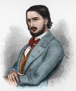 Georg Friedrich Rudolph Theodor Herwegh (1817-1875) Duitse dichter, revolutionair en vertaler. door Unknown artist