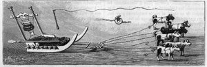 Groenland tentoonstelling bij de Geografische Vereniging, Parijs: sleemodel vervaardigd door Eskimo