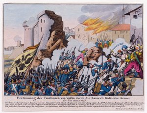 Russisch-Turkse oorlog van 1828-1829 - De bestorming van de bastions van Varna door het Russische leger in september 1828 door Unknown artist