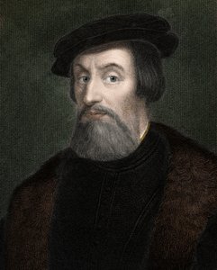 Hernando Cortes (1485-1547), Engelse veroveraar van Mexico (gravure) door Unknown artist