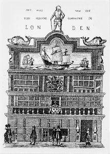 Hoofdkwartier van de Oost-Indische Compagnie in Londen in de 17e eeuw.