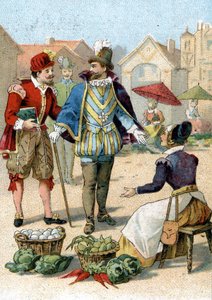 Hendrik IV koning van Frankrijk (1553-1610) tijdens zijn wandelingen in Parijs