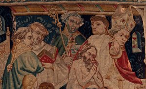 Geschiedenis van Sint Piat en Sint Eleuthère, Scene 7 doop van de verbannen christenen, Detail. De doop door Unknown artist