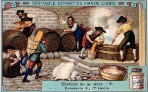 Geschiedenis van bier: brouwerij in de 18e eeuw - Liebig reclame sticker door Unknown artist
