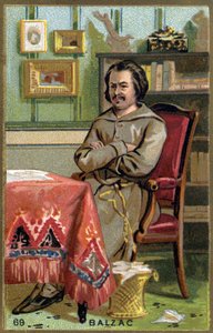 Honoré de Balzac (1799 - 1850) in zijn kantoor