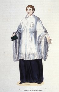 Hospitaalridder van de Militaire en Religieuze Orde van de Heilige Geest (Orde van de Heilige Geest) opgericht door Hendrik III in 1578. Gravure uit de 19e eeuw. Privécollectie, Milaan door Unknown artist