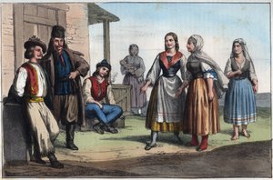 Hongaarse boer in de 19e eeuw - gravure uit 