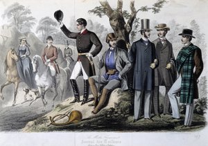 Jachtoutfits, "Le Journal des tailors" door Unknown artist
