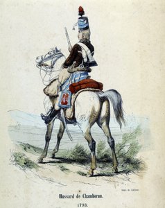 Hussard de Chamboran in 1793 te paard.